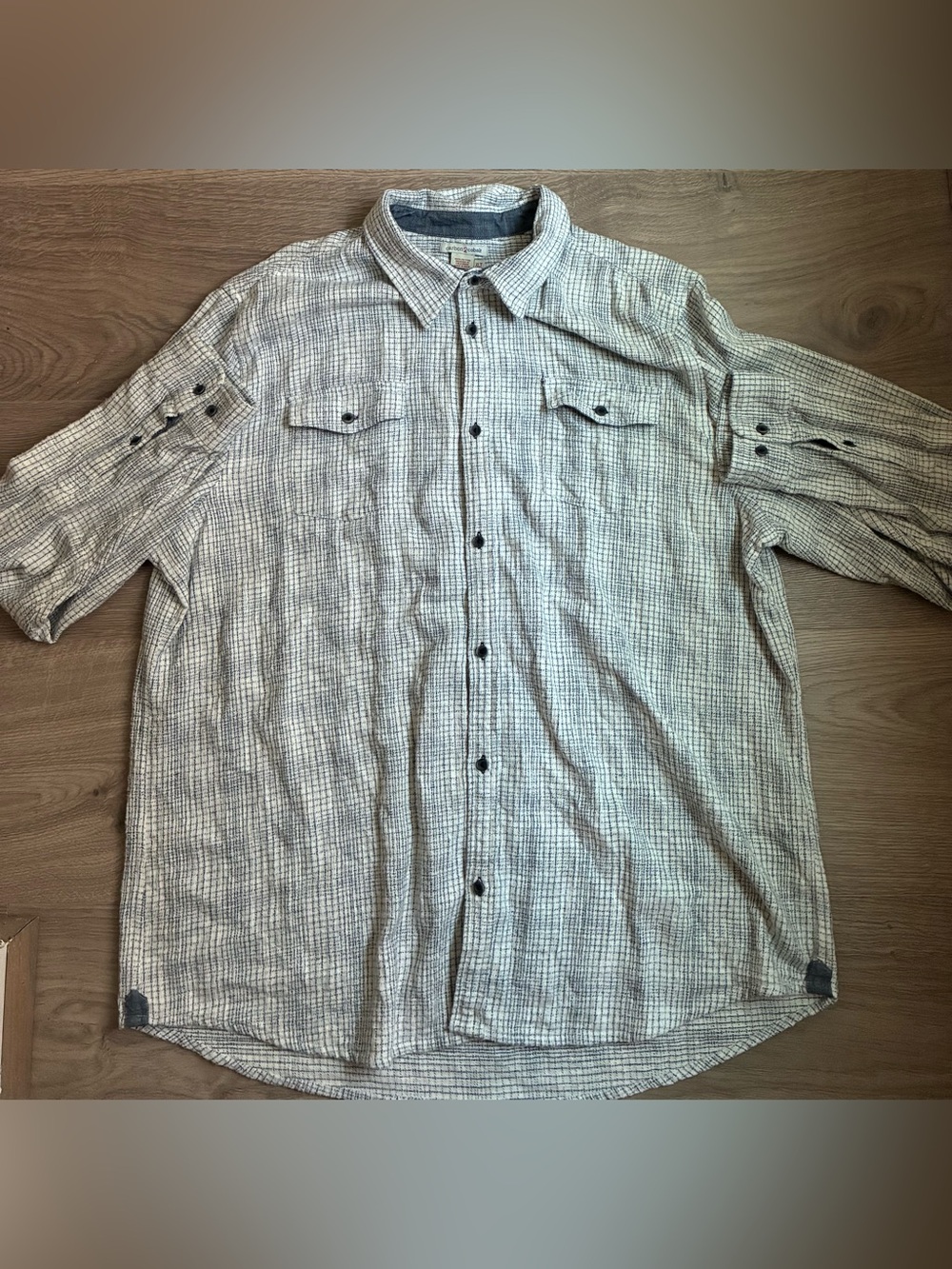 Casual Lightweight Beige Check Button-Down Shirt